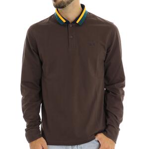 POLO 3 COLOR STRIPE SUN68 MARRONE
